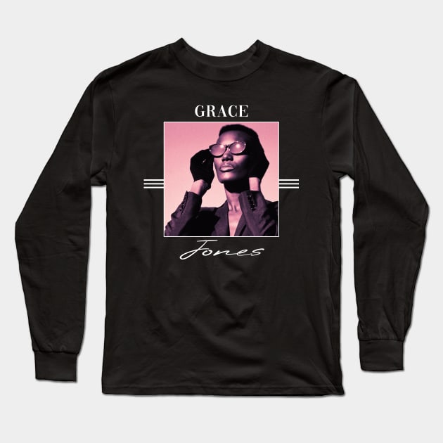 Grace Jones /// Retro colors Long Sleeve T-Shirt by DoctorBlue